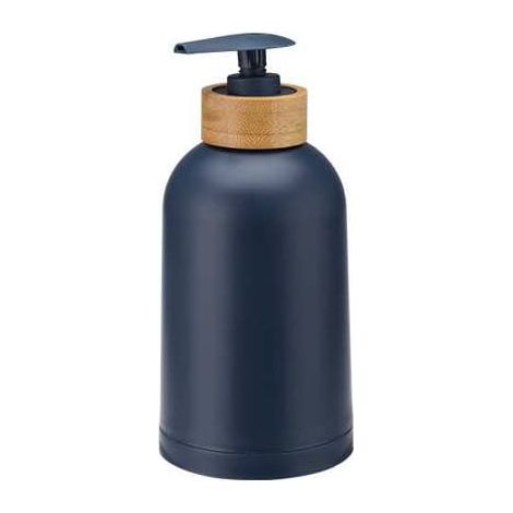 Dispenser di sapone Espino, blu navy, bambù, plastica
