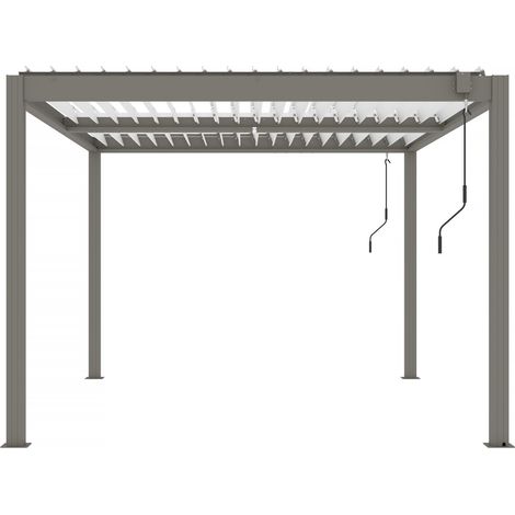 Pérgola bioclimática &lt&gt - 3 x 4 m - Gris topo (1/5)