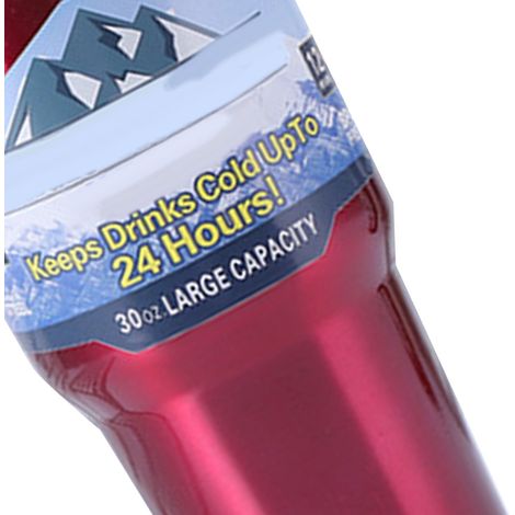 887 ml (30 oz) Edelstahl-Isolierbecher mit Deckel, rot, ideal für Sport, Camping und Picknicks. (1/5)