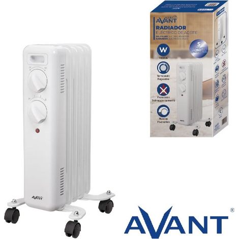 Radiador de aceite avant 5 elementos 1000w - altura 45cm