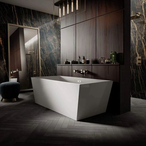 Freestanding Bath 1700 x 800mm Twin Skin White Acrylic Square Trojan Marlborough (1/5)