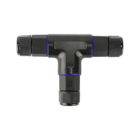 Actis – Connecteur de câble étanche en T IP68 0.5-2.5mm² 16A 250V pour installations extérieures – Connexion rapide sans vis – Noir (1/2)