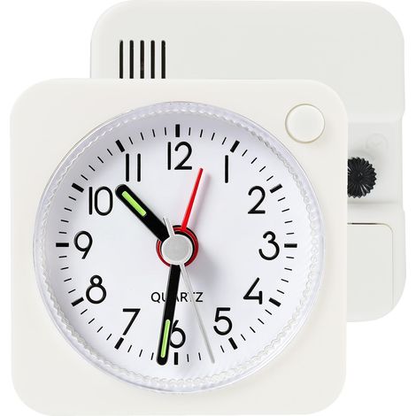 Réveil Analogique de Voyage Classique avec Snooze et Lumière Mini Compact sans tic tac Quartz Silencieux Facile à Utiliser (1/5)