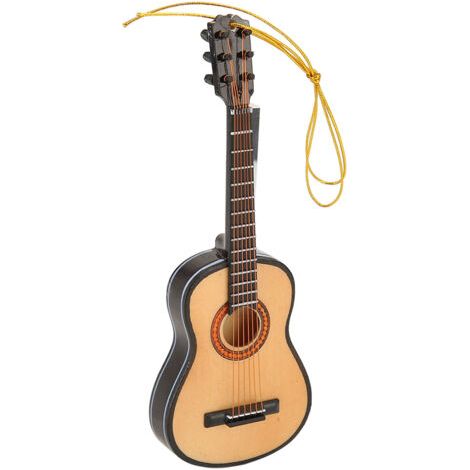 DEESSE SHOP-Modèle de guitare décoratif réaliste, ornement de guitare Miniature en bois pour arbre de nol, salon d'étude (1/5)