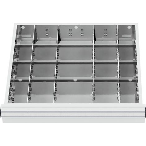 STIER Schubladeneinteilung Metalleinteilung BLH 200-300 mm Innenmaß 500x450 mm 20 Fächer 6 x TW 75 (1/4)