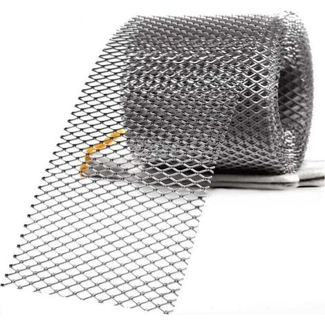 12.7cmx6m Grille De Protection En Acier Inoxydable,Treillis MéTallique Tissé,Protection Inox, Inox 304 DéPloyé, RéSeau Diamanté DéPloyé, Protection de gouttière en aluminium (1/4)