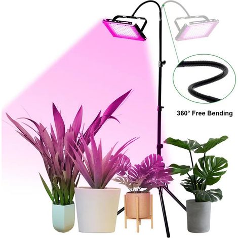 Ortviai Support de Lampe de Croissance pour Plantes, Trépied Réglable 1,6 m avec Tuyau Flexible, Noir