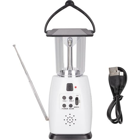 Radio de survie manivelle avec chargeur de téléphone 1200mAh, alerte météo et lampe LED pour randonnée camping (1/5)