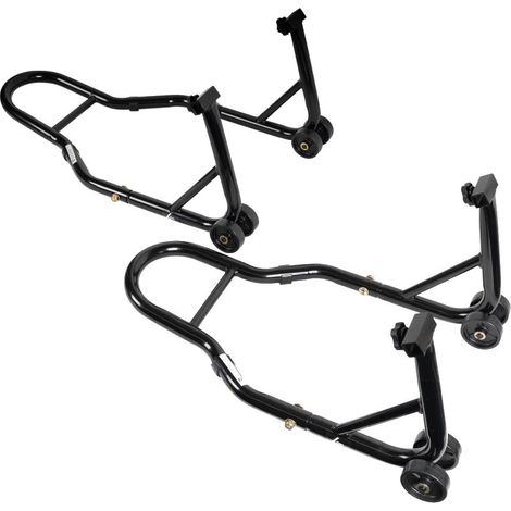 Sollevatore per moto anteriore + posteriore universale pieghevole 6ON (nero, 2 pezzi) (1/4)