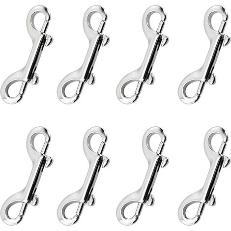 Double Extrémité Boulon Snaps Ensemble De Crochets Acier Inoxydable Nickel Plaqué Zinc Alloy Clips Mousqueton Double Boulon Extrémité Clip Crochet Boulon Snap 8 Pièces (1/5)