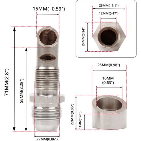 Auto-Modifikationsteile E-VAC Edelstahlverbinder AN10 Reinigungsset M18x1,5 Vakuumstecker (1/4)