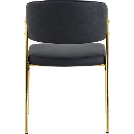 Set di 2 sedie da pranzo moderne in PU nero con struttura in metallo MODENUIT (1/5)