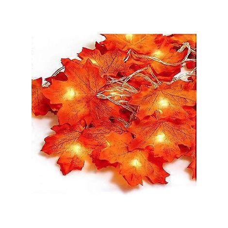 Guirlande d'automne, décoration automnale, 20 guirlandes lumineuses, guirlande de feuilles d'automne, décoration d'Halloween et de Noël, décoration de Thanksgiving, décoration murale (1/5)