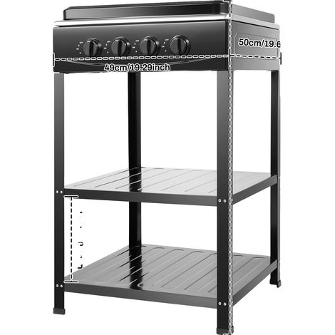 Cocina de gas de 4 quemadores, compatible con gas natural/GLP, color negro. (1/2)