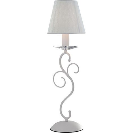 "Lampada da tavolo PERLA in metallo bianco e cristallo" (1/2)