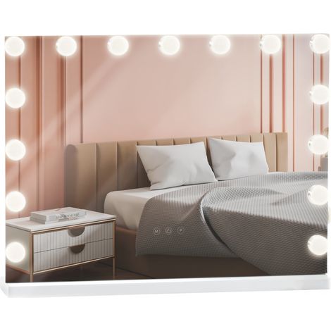 Miroir Led de Maquillage Marlene avec lumière réglable et port USB Blanc (1/5)