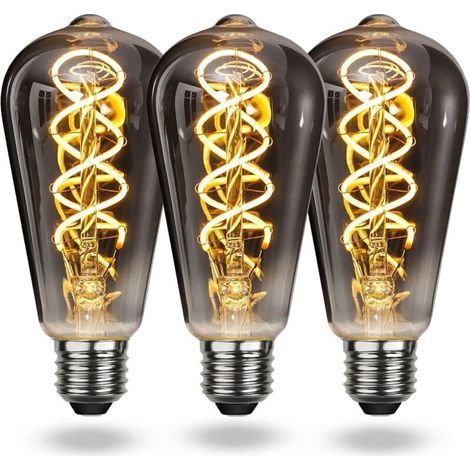 Ampoule LED E27 Vintage Blanc Chaud, Ampoule Vintage E27 Dimmable Spiral Filament 4W Lumière Douce, Ampoule E27 Vintage Edison Convient au Salon, Chambre à Coucher, Couloir, Patio, etc. [Classe énergé (1/5)