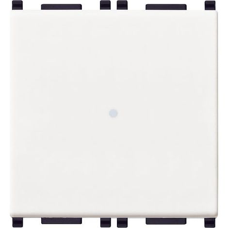 Vimar 14108.2 Plana Pulsante 1P NO 10 A 250 V assiale illuminabile, tasto sostituibile, bianco - 2 moduli (1/3)