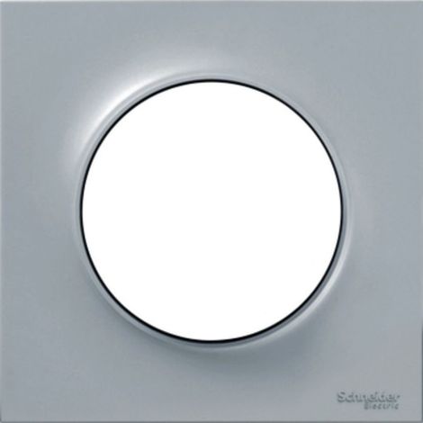 Schneider Electric – Plaque Schneider Odace gris 1 poste – Plastique anti-UV – Dimensions 85x85mm – IK04 – IP21 D – Sans halogène