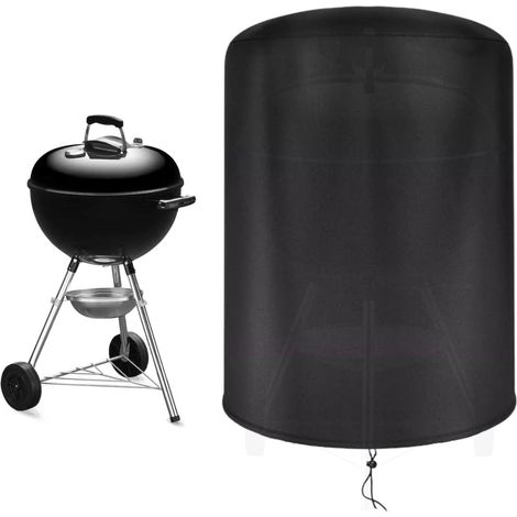 Housse de Barbecue Ronde en Polyester Grande Taille Ø90×120 cm, Housse de Barbecue Ronde, Housse de Barbecue à gaz, imperméable, Anti-UV et Anti-poussière, protège Votre Grill (1/5)