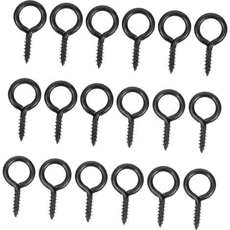 30 crochets à œillet - noir - pour suspension et mur/plafond (1/5)