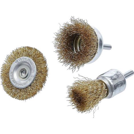 Jeu de Brosses à Fil d Acier 3 pcs - D.25 à 50 mm - Résistantes et Polyvalentes - Pro - D-Work (1/5)