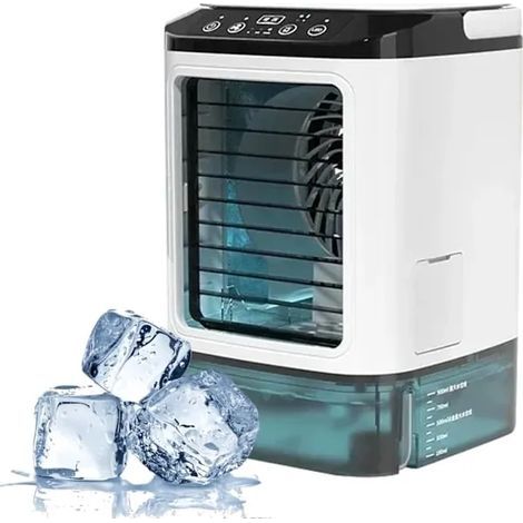 Ventilateur de climatisation portable, double atomisation, réglage de la vitesse du ventilateur à trois niveaux, fonctionnement silencieux, convient à un usage domestique.-AquaForge (1/5)