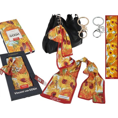 Llavero con etiqueta para bolso de Van Gogh con girasoles carmani, ideal para regalar. (1/5)