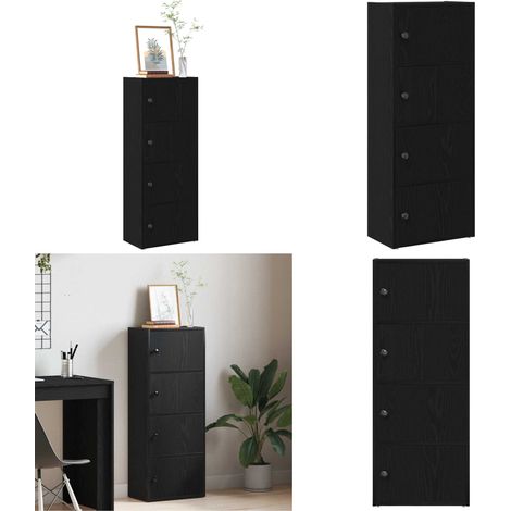 vidaXL Bücherregal Schwarz Eichen-Optik 40x24x102 cm Holzwerkstoff (1/5)