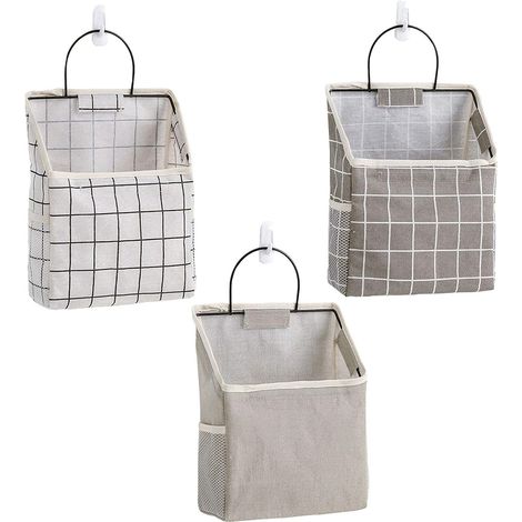 Sac de rangement mural en tissu sur la porte Organisateur de poche pour chambre à coucher, salle de bain, cuisine (3Pack-A) (1/5)