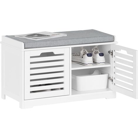 SoBuy Hallway Storage Bench Shoe Cabinet,FSR23-II-W (1/5)