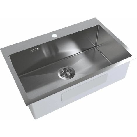 Ceramia Timeless Einbau-Spülbecken aus Edelstahl 304, 68 x 45 x 21 cm, gebürstetes Gun Metal PVD (1/5)