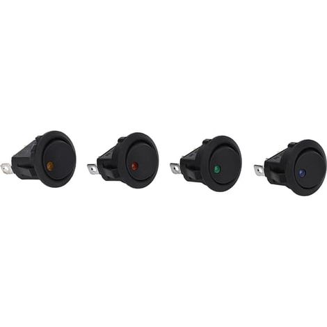 Lot de 20 interrupteurs à bascule tripolaires 12 V à 2 positions avec LED, marche/arrêt, ronds en ABS pour machines (1/5)
