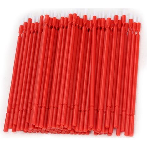 Ortviai Brosse dentaire jetable micro-applicateur flexible rouge – 100 pièces, 10 cm (1/5)