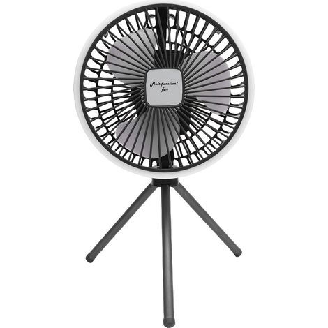 Camping Fan with Tripod and Light, Portable Battery-Powered Cooling, USB Rechargeable, for Outdoor Home Tents (1/5)
