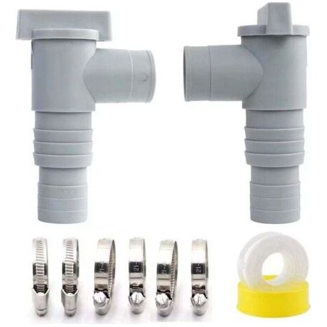 Robinet d'arrêt pour Piscine avec Raccord de Tuyau de 32mm, Vanne d'arrêt pour Piscines, pièces de piscine à valve à piston, raccords de piscine à piston de remplacement pour Intex Bestway (2 pieces) (1/4)