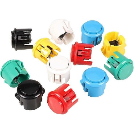 12 répliques de boutons-poussoirs de 30 mm Sanwa Obsf-30 Obsc-30 Obsn-30 pour kit de jeu d'arcade de combat DIY et jeu Super Street Fighter. (1/5)
