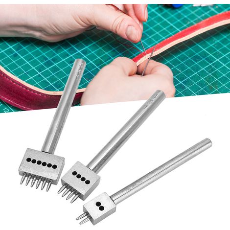 3PCS Kit de Poinçons pour Travail du Cuir - Outils de Perçage pour Ceintures et Accessoires (4mm, 6mm, 8mm) - Équipement de Maroquinerie DIY (1/4)