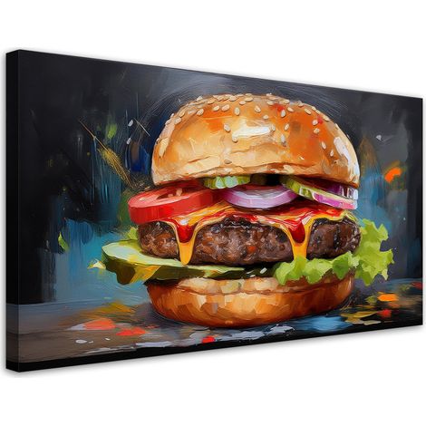 Tableau déco Burger Sandwich Food 80x40 (1/5)