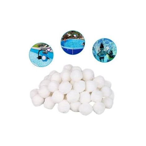 Boules de filtration en fibre hydrophile, pour filtre à sable piscine, 2100 g, pièce de remplacement média filtrant piscine, accessoire entretien filtration piscine
