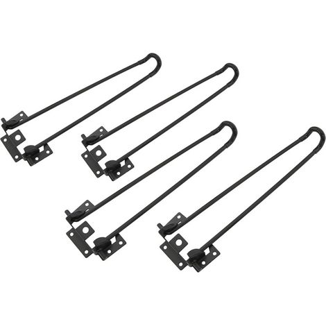 Juego de 4 patas plegables de metal para mesa, patas de hierro para muebles, accesorios para el hogar, color negro, 510 mm (1/2)