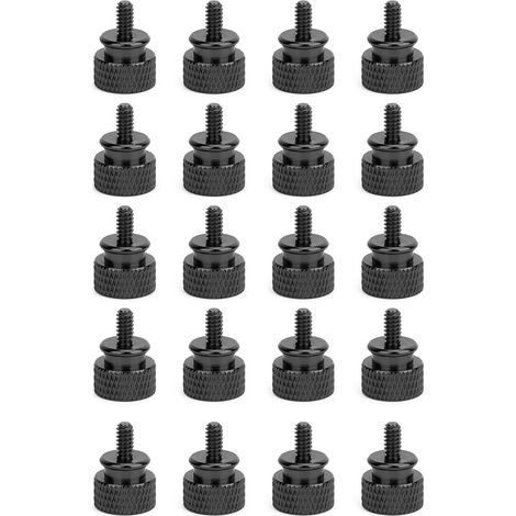 20 pièces Vis à Serrage Manuel Alliage d'Aluminium Anodisées Fixations 6-32 Filets (Noir) (1/5)