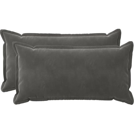 vidaXL Funda de almohada 2 pcs HOUTEN Gris oscuro 40 x 80 cm (1/2)