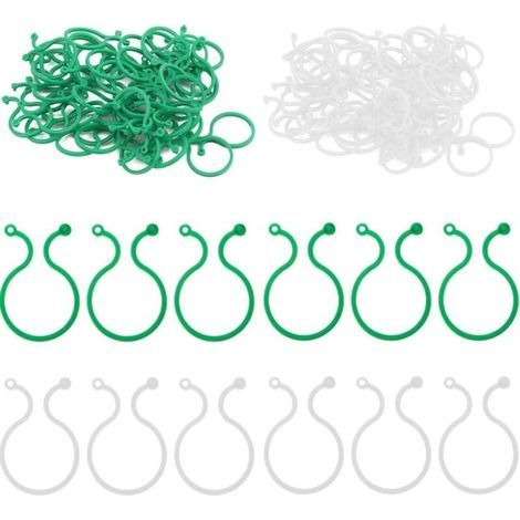 100 pinzas para plantas trepadoras, pinzas de jardín, soportes para enredaderas, pinzas para tomates para enredaderas de jardín, verduras, plantas trepadoras (2 colores) (1/4)