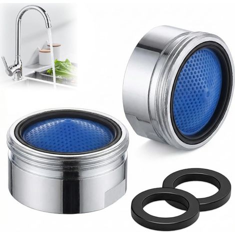 2 Piece Aerator for M22 Faucet, Kitchen and Bathroom Faucet Mousseur, Chrome Brass Faucet Filter, M22 Tap Aerator with Internal Thread, Water Saver for Faucet (1/5)