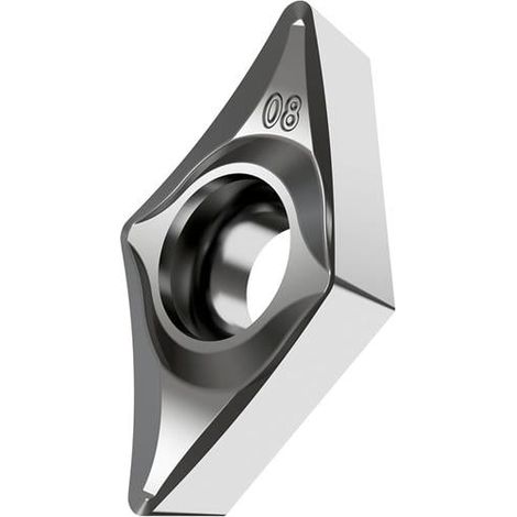 Drehwendeschneidplatte ISO DCGT 11T302E-SF3:H07 Bohrungs-D. 4,4mm Farbe Silber (1/2)