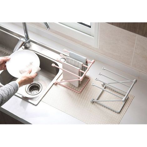 1 Gant de toilette,Pliable,Rose,25,5x20 cm,Lavable,Salle de bain (1/4)