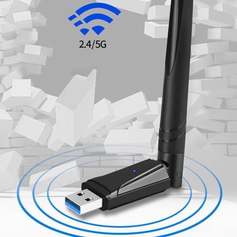 Clé Wi-Fi - - Dongle WiFi 6 - Double bande - Antenne à gain élevé - USB 3.0 (1/4)