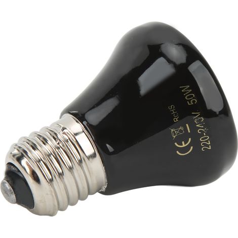 Keramik-Wärmelampe für Reptilien, Mini-Infrarot-Wärmelampe für Amphibien (Eidechsen, Reptilien), 220–240 V, 50 W, schwarz (1/5)