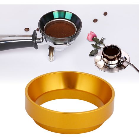 58 mm Universal-Dosierring-Trichter aus Aluminium, Ersatzteil für Kaffeemaschinen (Gold) (1/5)